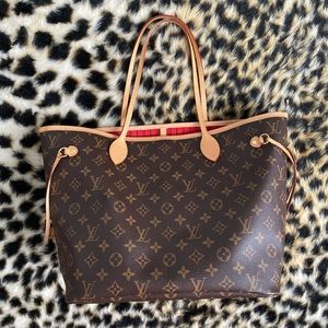 LOUIS VUITTON Monogram Neverfull MM Handbag + Detachable Wallet/Clutch